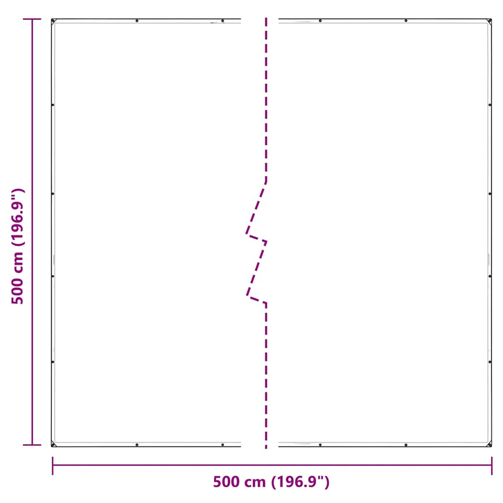 vidaXL Clear Tarpaulin with Eyelets 5x5 m PVC