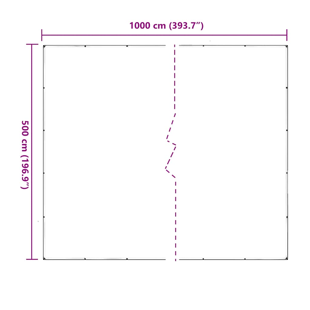 vidaXL Clear Tarpaulin with Eyelets 5x10 m PVC