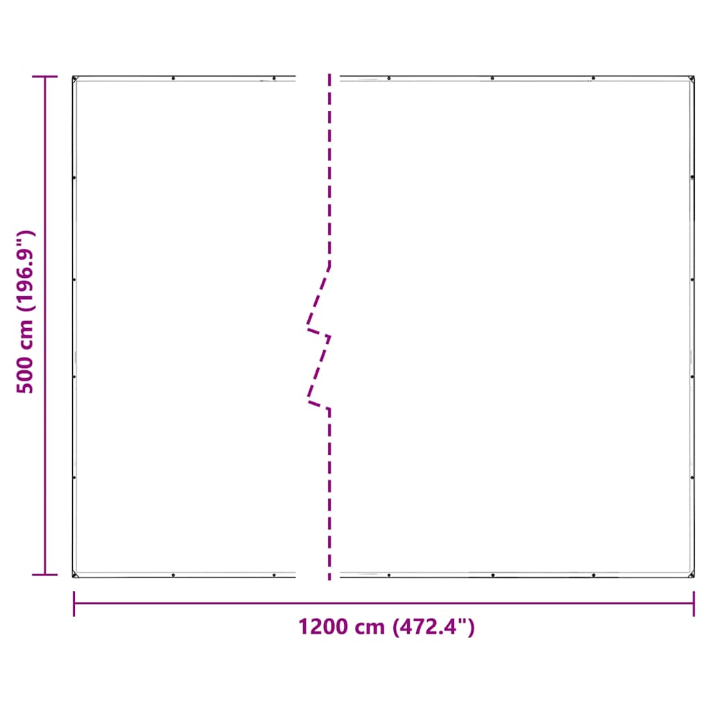 vidaXL Clear Tarpaulin with Eyelets 5x12 m PVC