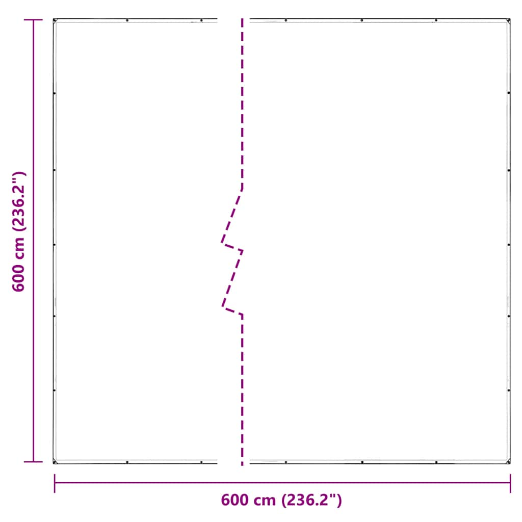 vidaXL Clear Tarpaulin with Eyelets 6x6 m PVC