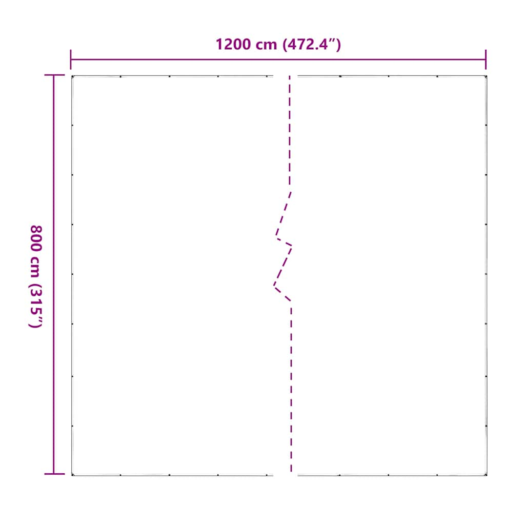 vidaXL Clear Tarpaulin with Eyelets 6x12 m PVC