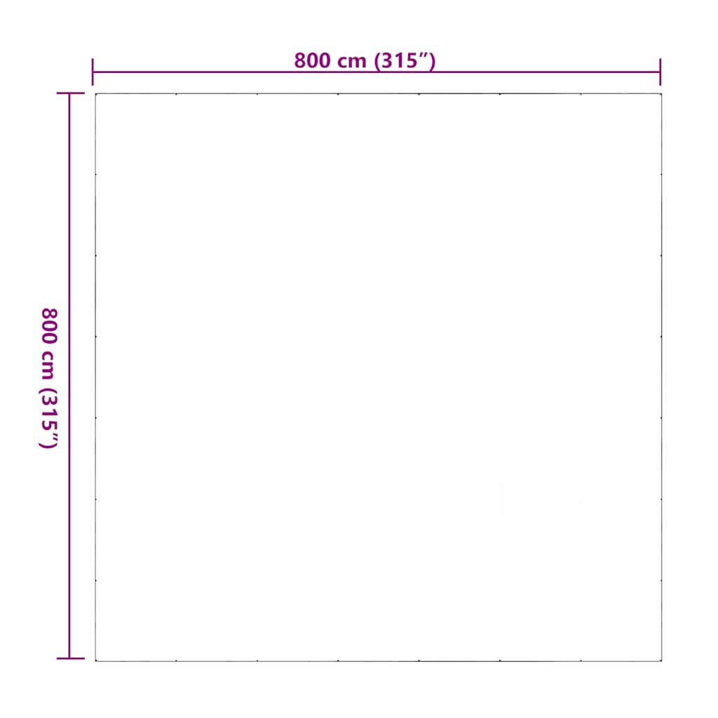 vidaXL Clear Tarpaulin with Eyelets 8x8 m PVC