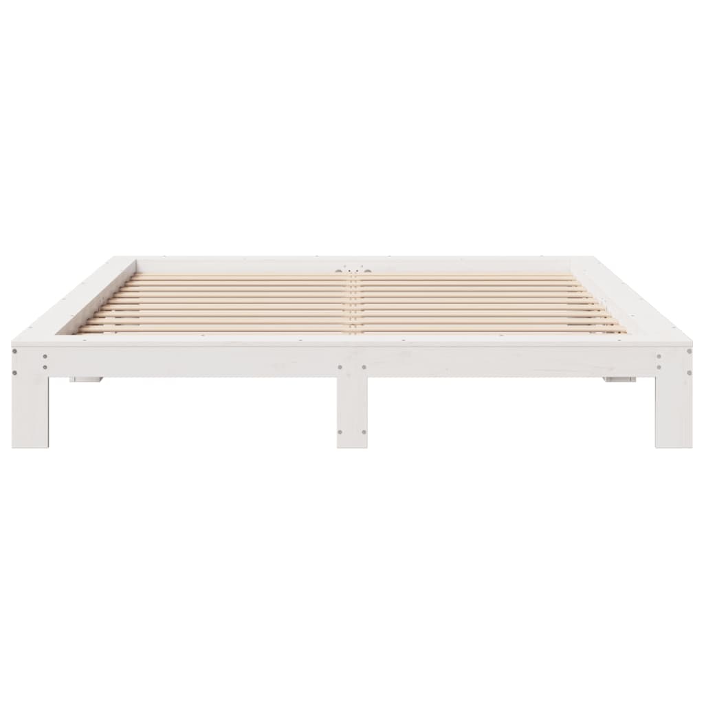Bed Frame without Mattress White 180x200 cm Super King Solid Wood Pine