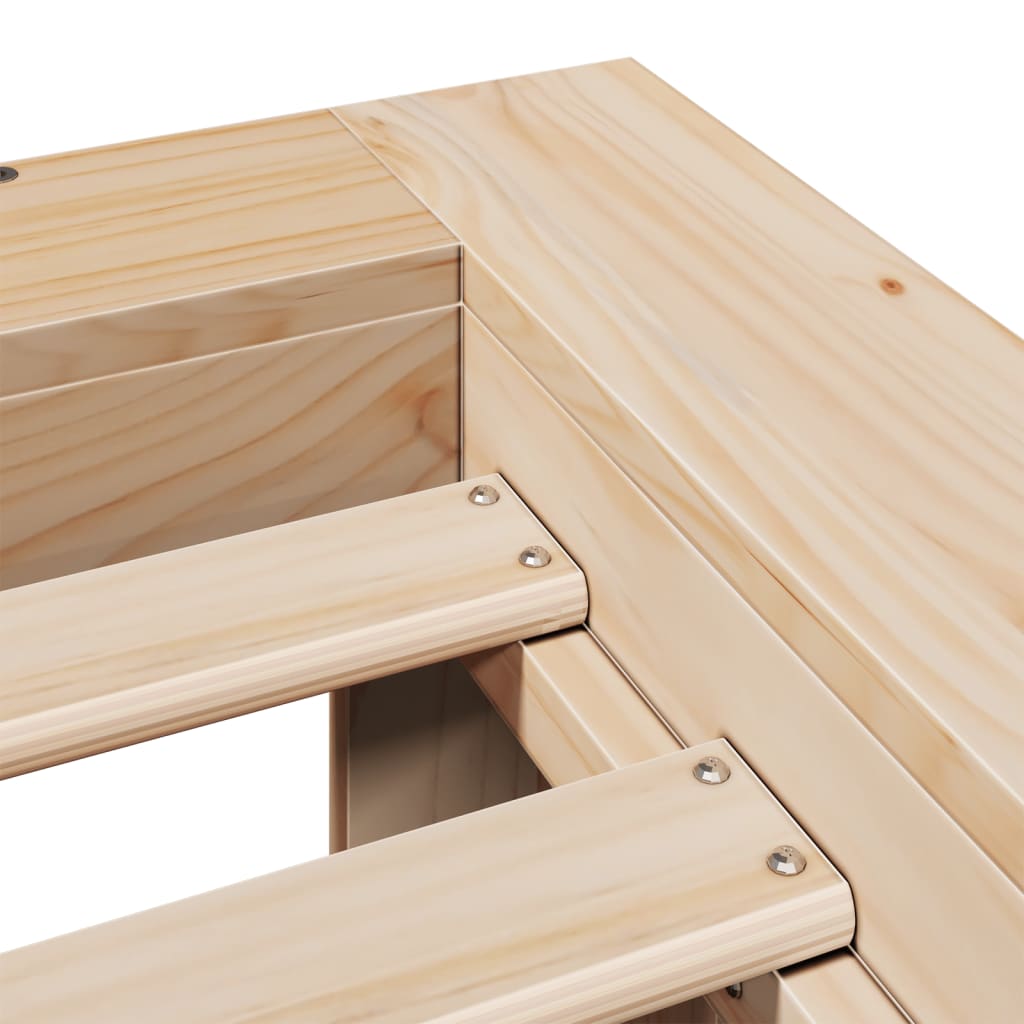 Bed Frame without Mattress 135x190 cm Double Solid Wood Pine