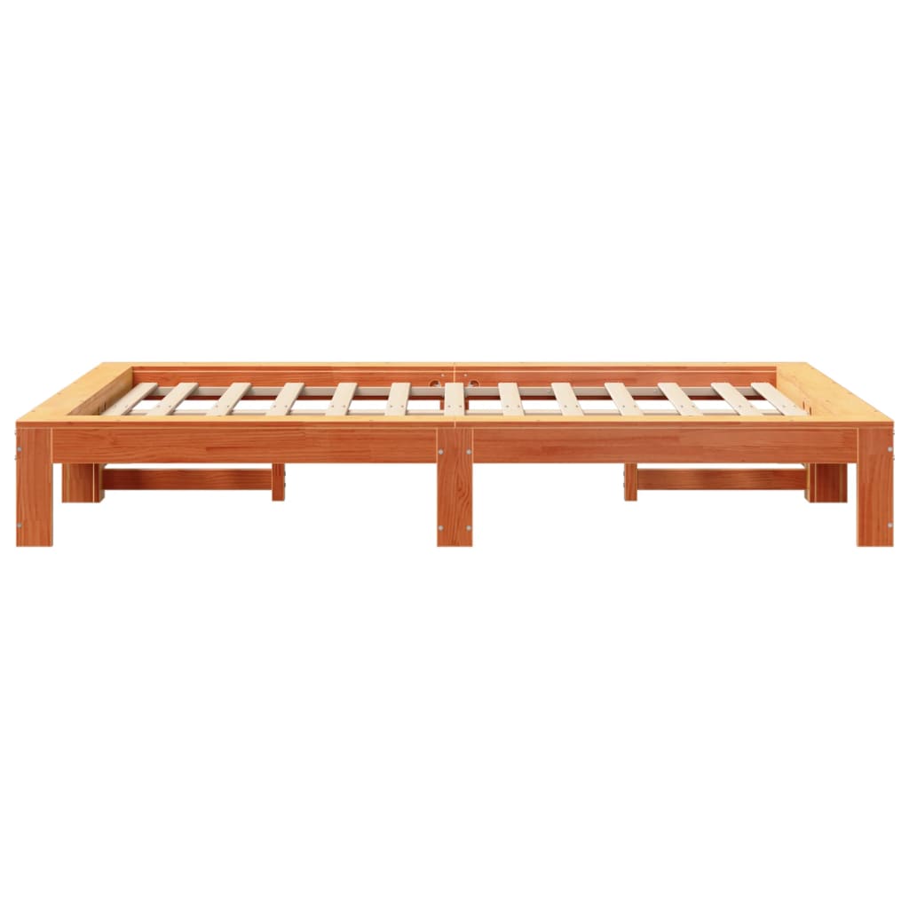 Bed Frame without Mattress Wax Brown 120x190 cm Small Double Solid Wood Pine