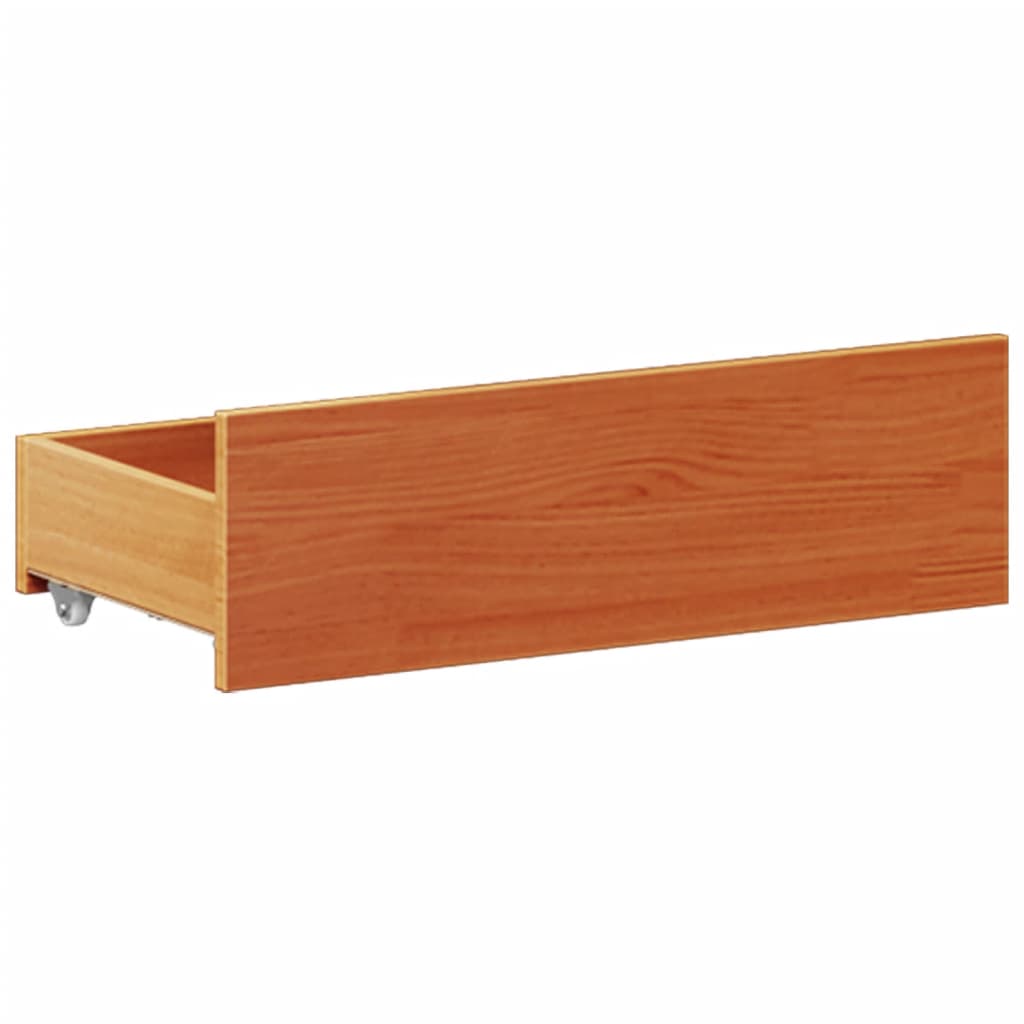 Bed Frame without Mattress with Headboard Wax Brown 180x200 cm Super King Solid Wood Pine