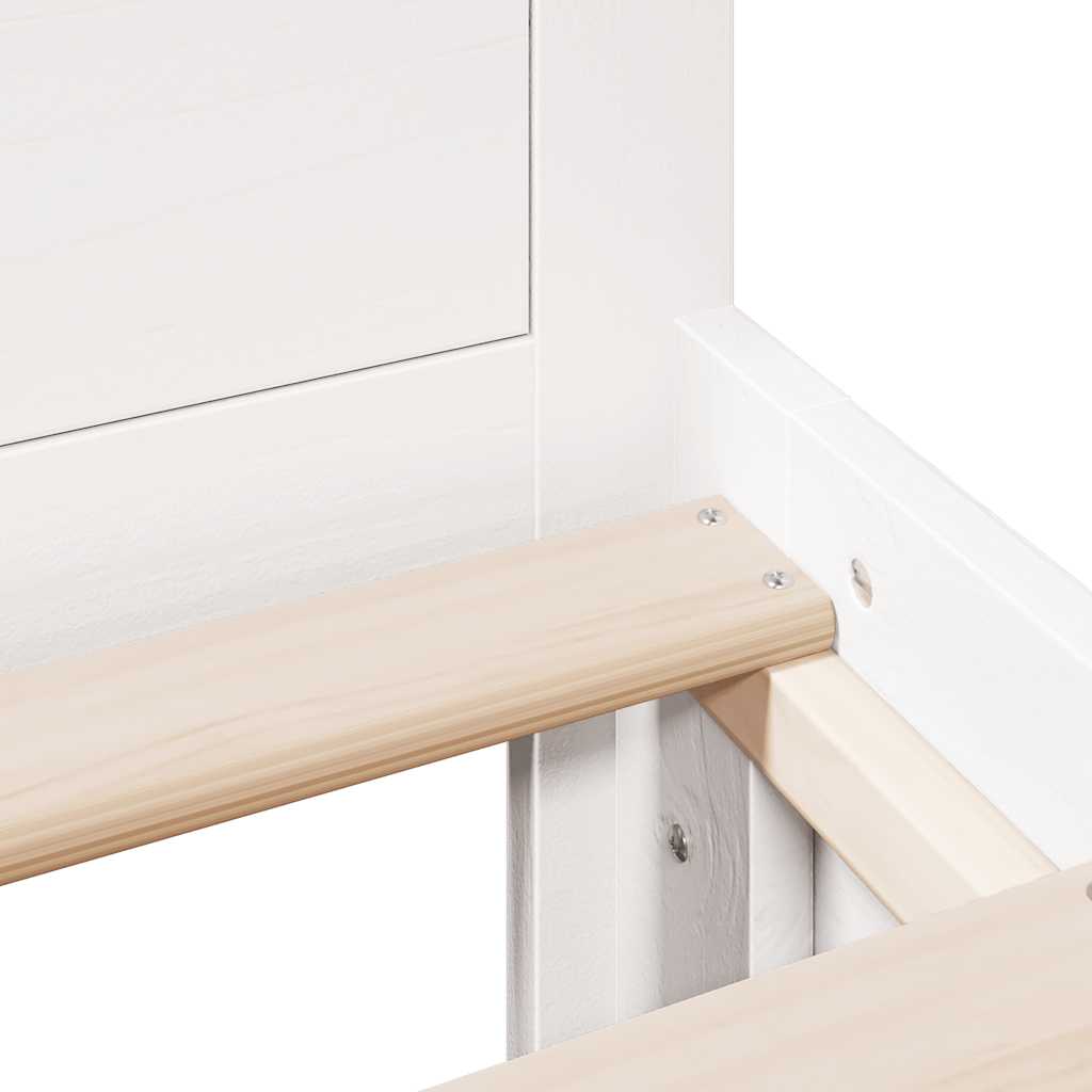 Bed Frame without Mattress with Headboard White 140x190 cm Solid Wood Pine