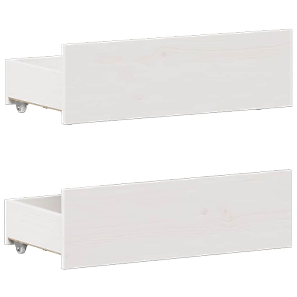 Bed Frame without Mattress with Headboard White 135x190 cm Double Solid Wood Pine