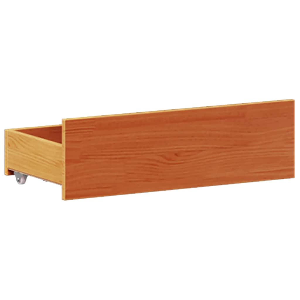 Bed Frame without Mattress with Headboard Wax Brown 135x190 cm Double Solid Wood Pine