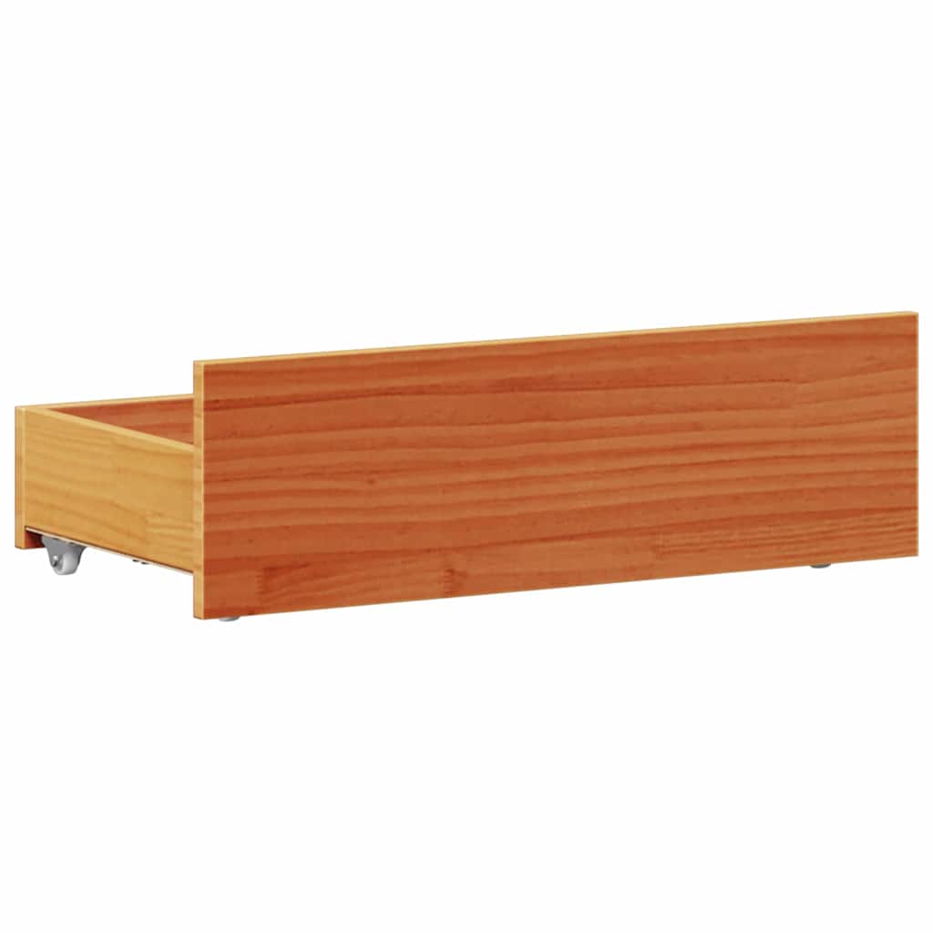 Bed Frame without Mattress with Headboard Wax Brown 75x190 cm Small Single Solid Wood Pine