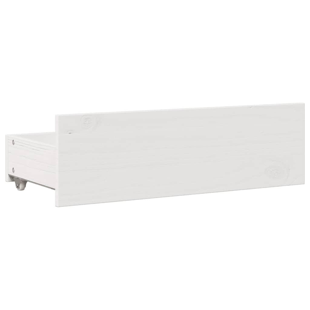 Bed Frame without Mattress with Drawers White 140x200 cm Solid Wood Pine