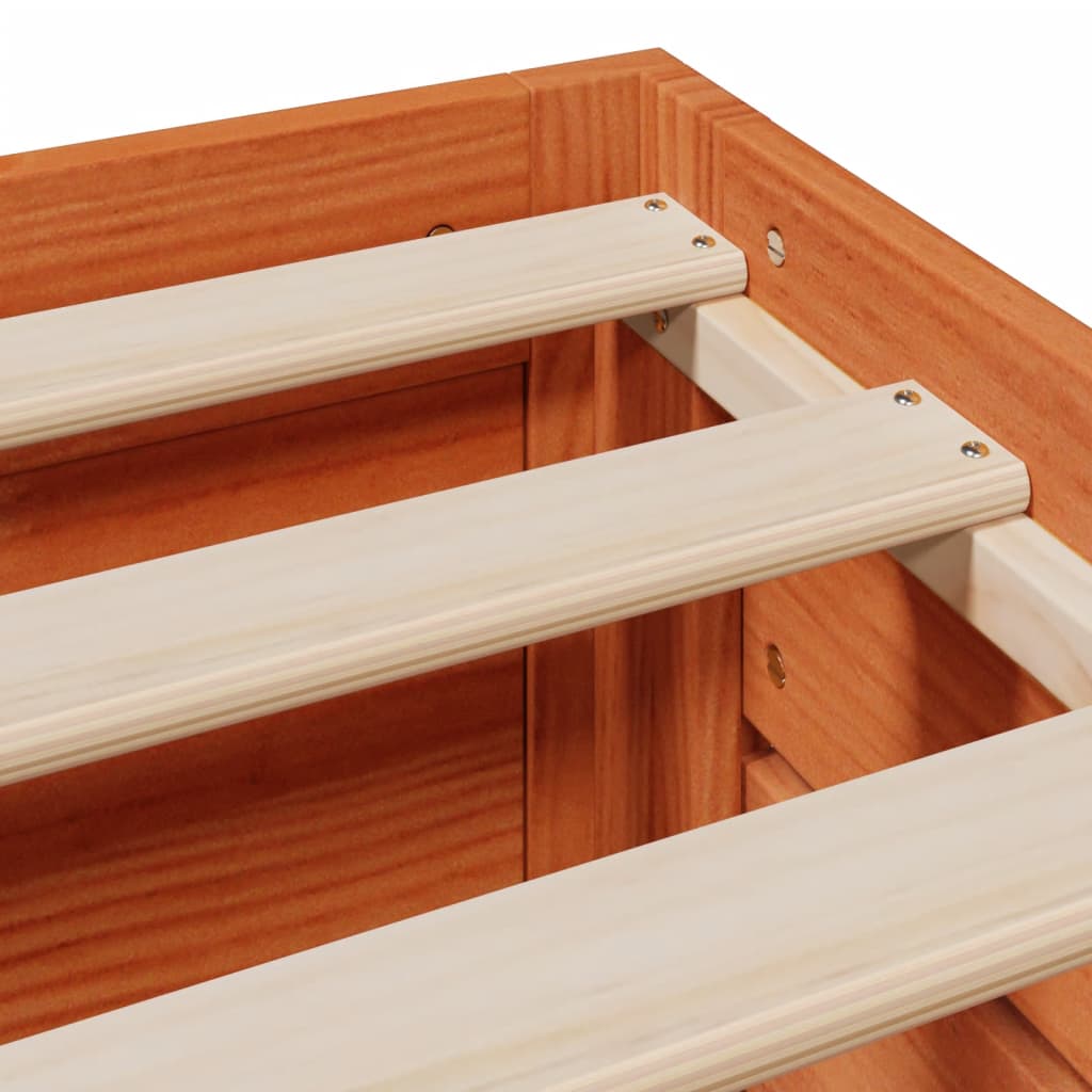 Bed Frame without Mattress with Drawers Wax Brown 120x200 cm Solid Wood Pine