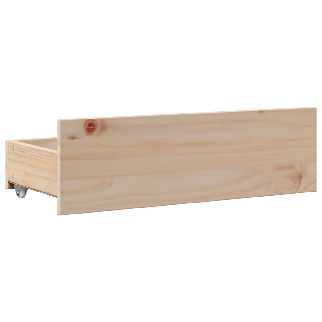 Bed Frame without Mattress with Drawers 135x190 cm Double Solid Wood Pine
