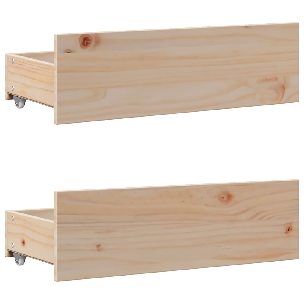 Bed Frame without Mattress with Drawers 135x190 cm Double Solid Wood Pine