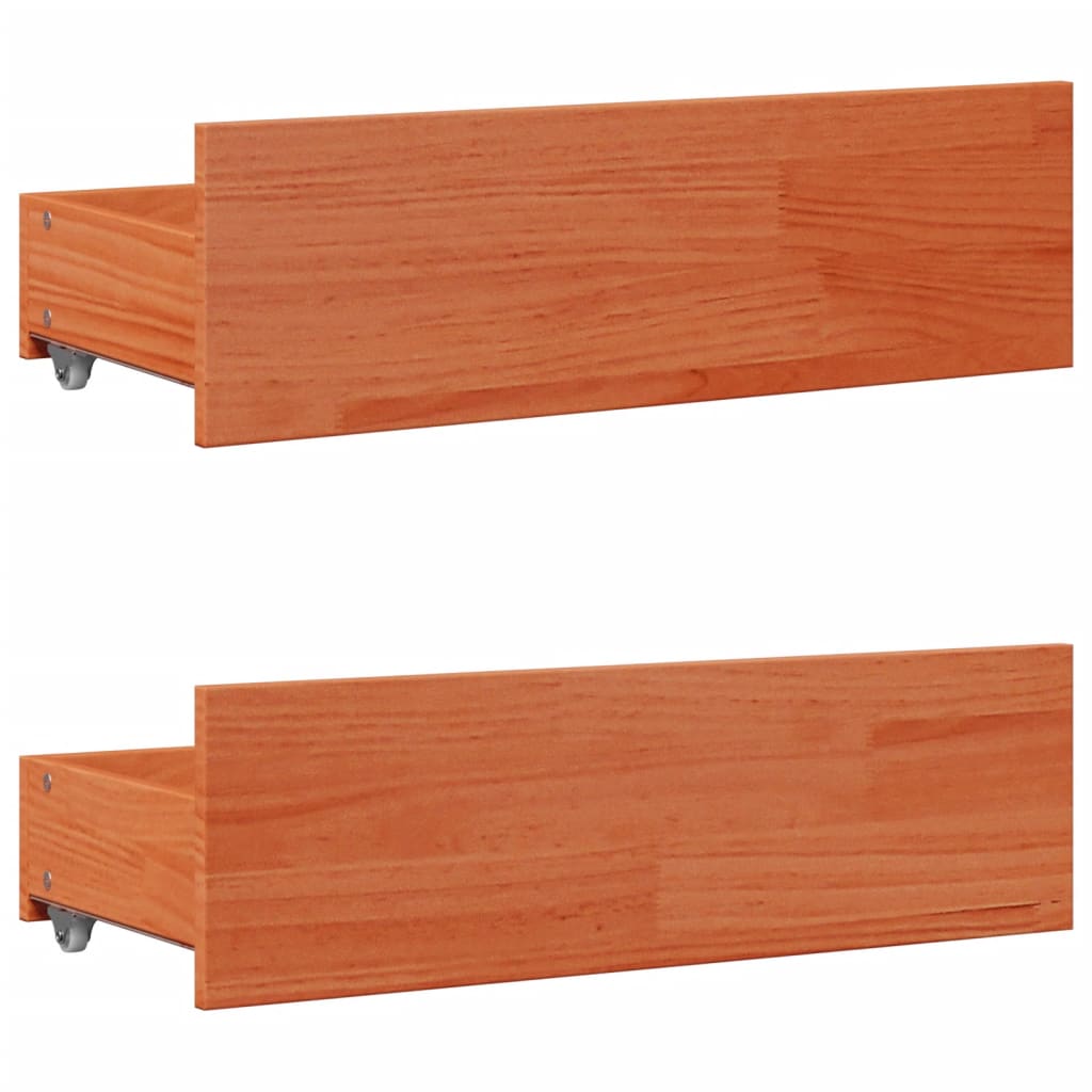 Bed Frame without Mattress with Drawers Wax Brown 135x190 cm Double Solid Wood Pine