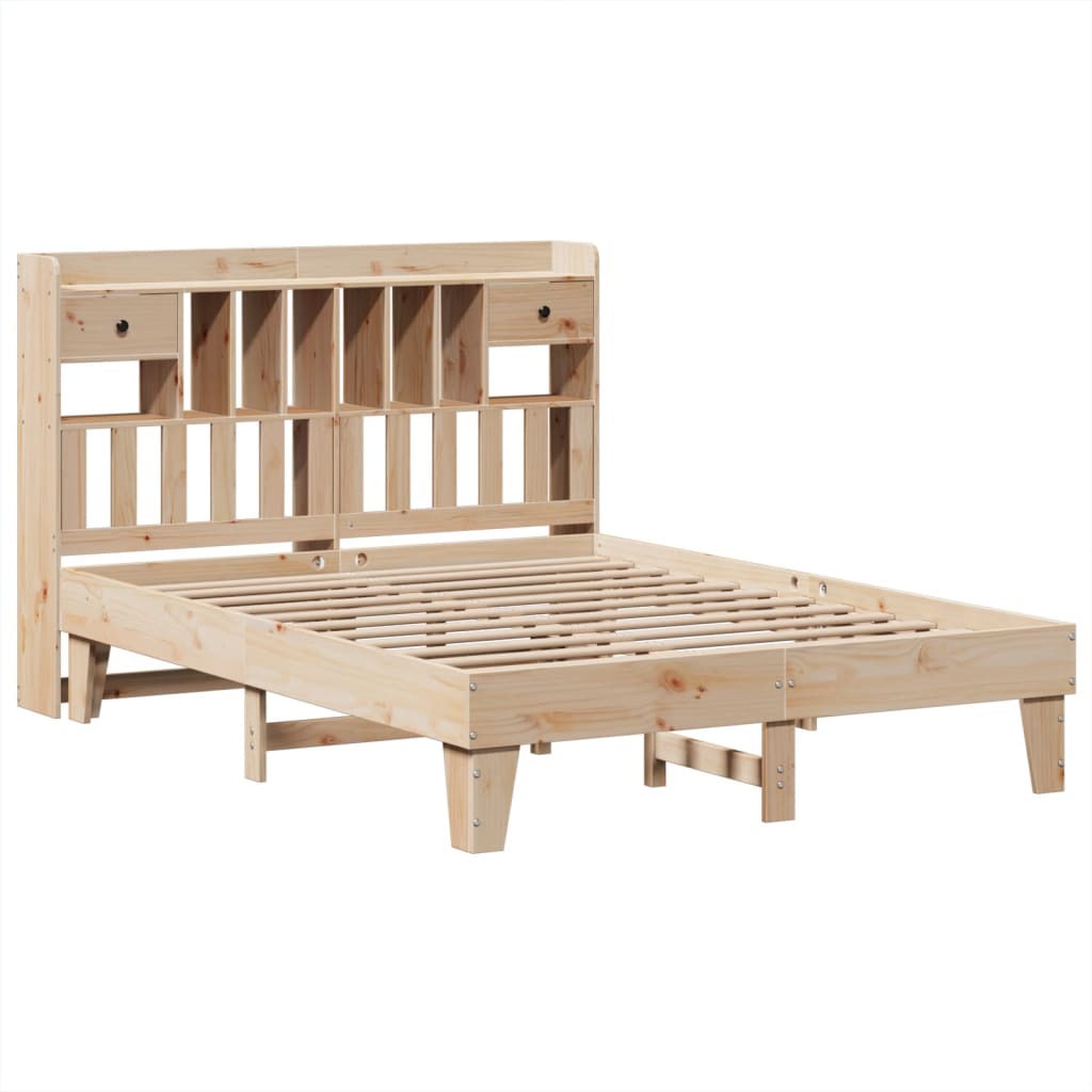 Bed Frame without Mattress 140x200 cm Solid Wood Pine