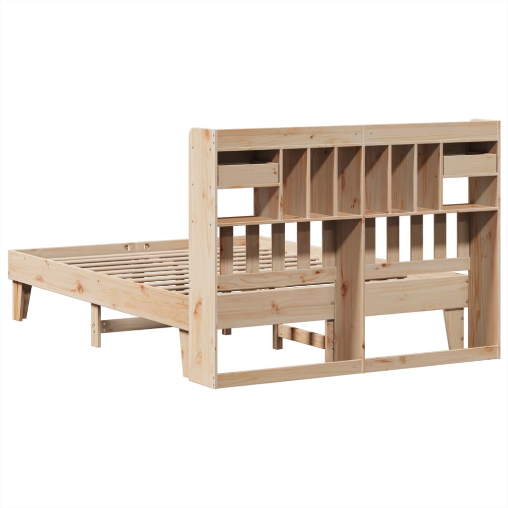 Bed Frame without Mattress 140x200 cm Solid Wood Pine