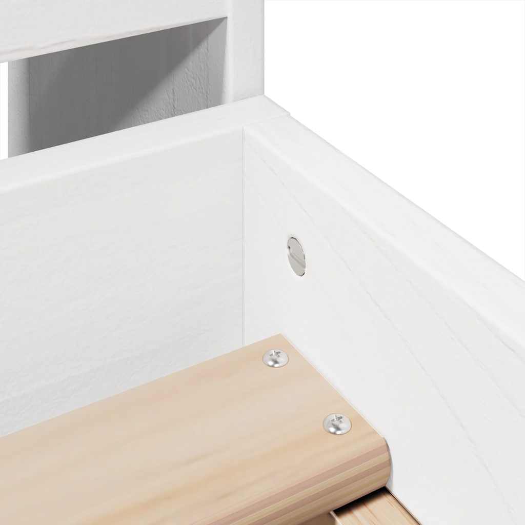 Bed Frame without Mattress White 75x190 cm Small Single Solid Wood Pine