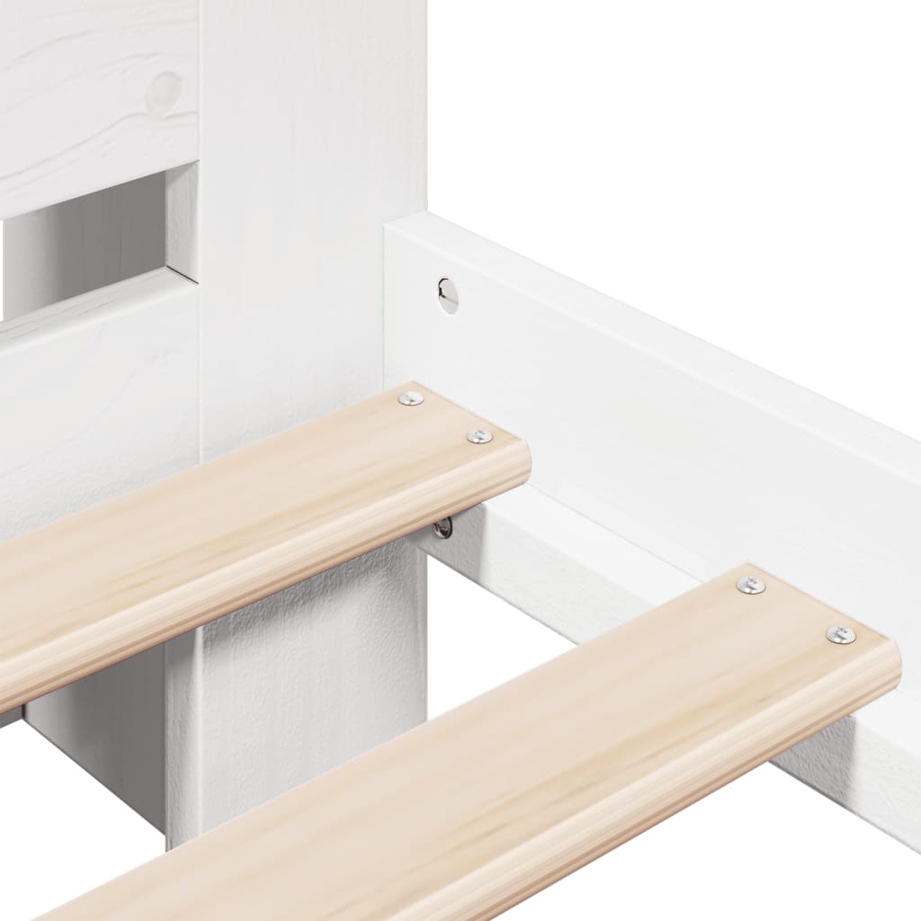 Bookcase Bed without Mattress White 140x200 cm Solid Wood Pine
