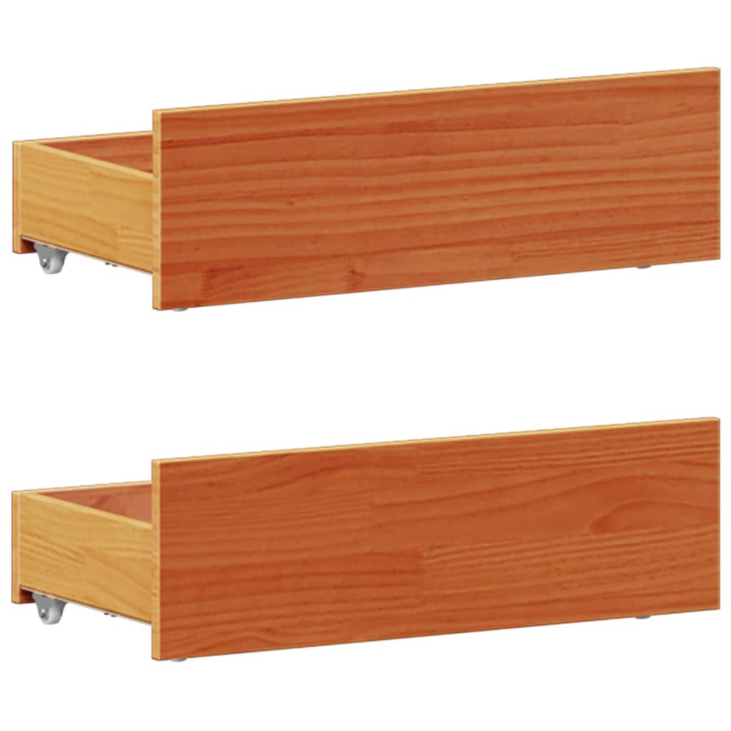 Bookcase Bed without Mattress Wax Brown 100x200 cm Solid Wood Pine