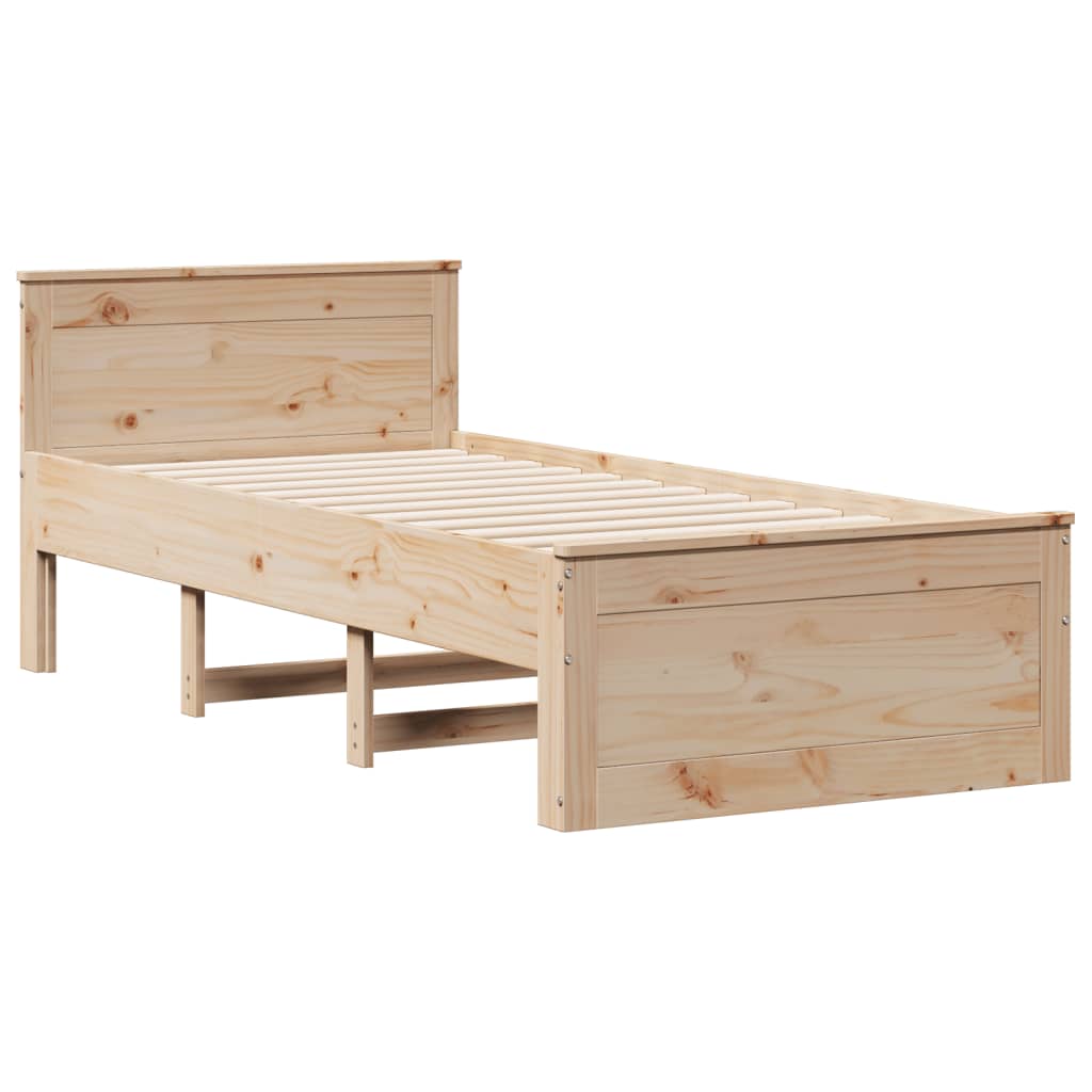 Bookcase Bed without Mattress 90x190 cm Single Solid Wood Pine