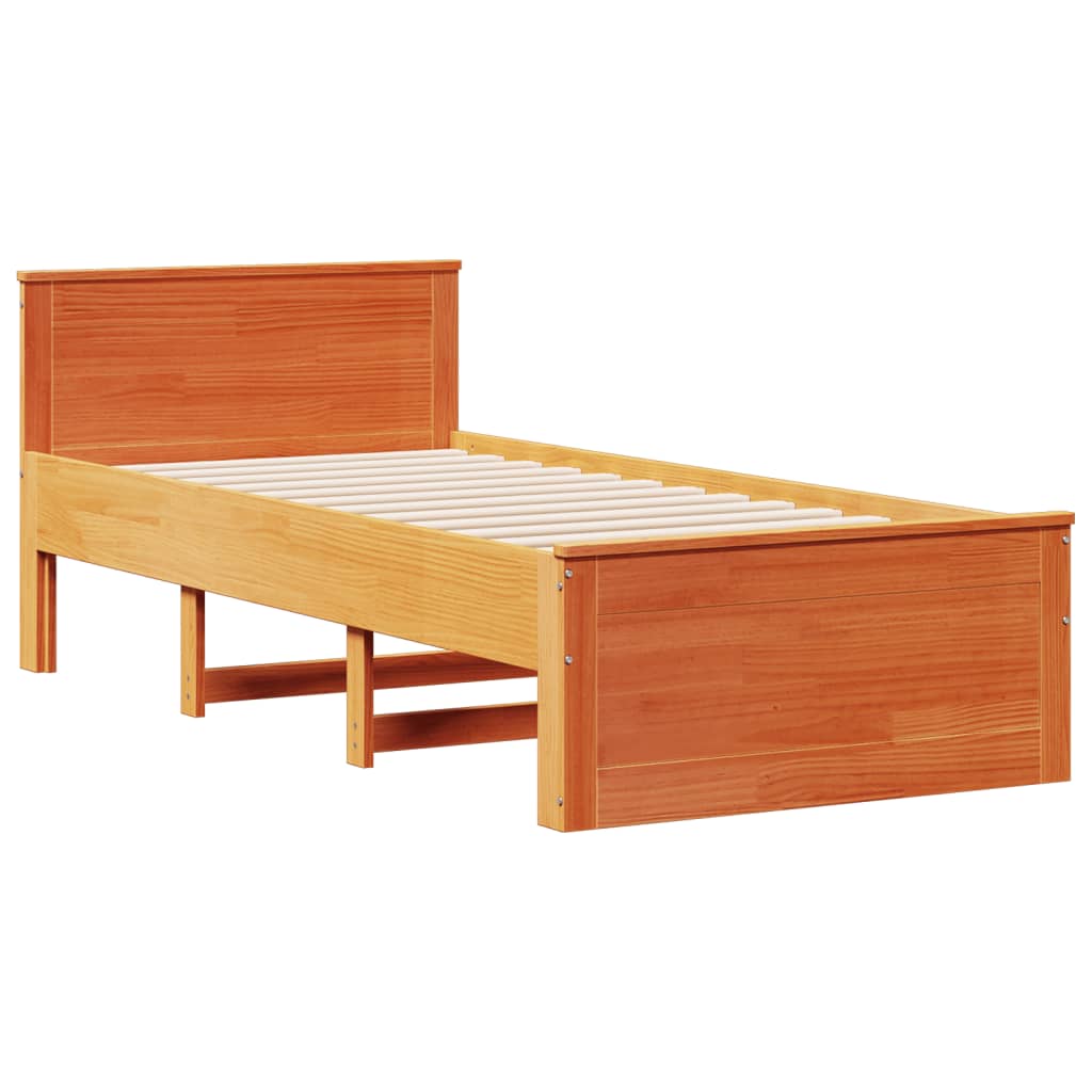 Bookcase Bed without Mattress Wax Brown 75x190 cm Small Single Solid Wood Pine
