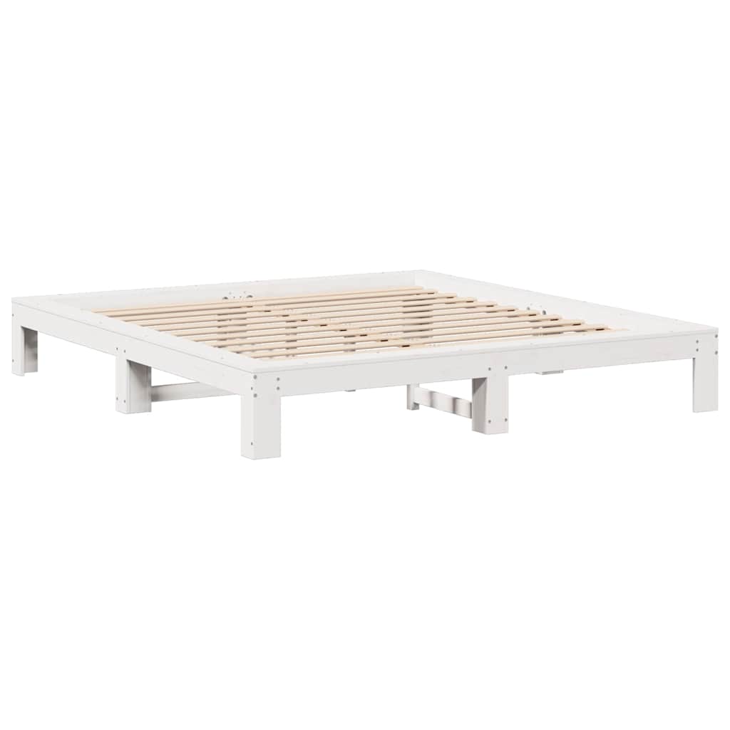 Bed Frame without Mattress White 140x200 cm Solid Wood Pine
