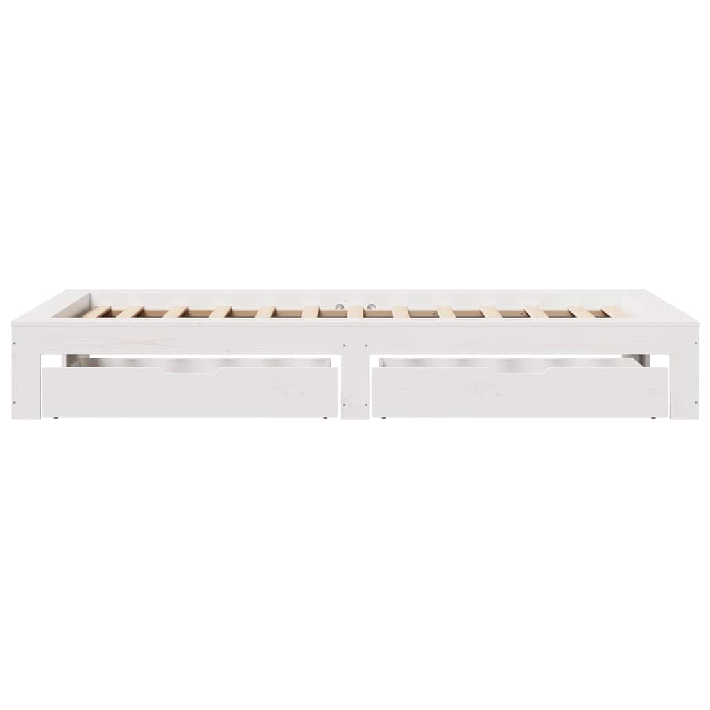 Bed Frame without Mattress White 100x200 cm Solid Wood Pine
