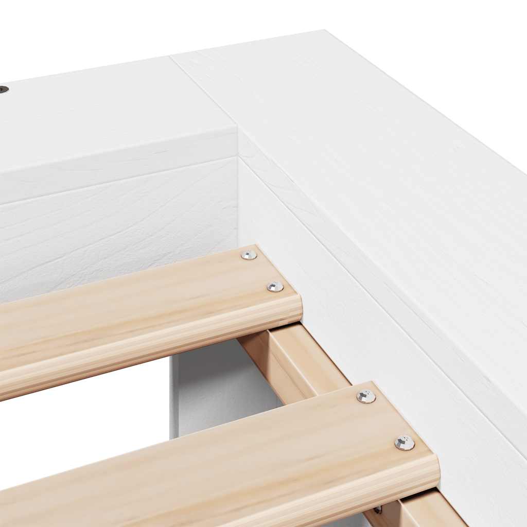 Bed Frame without Mattress White 100x200 cm Solid Wood Pine