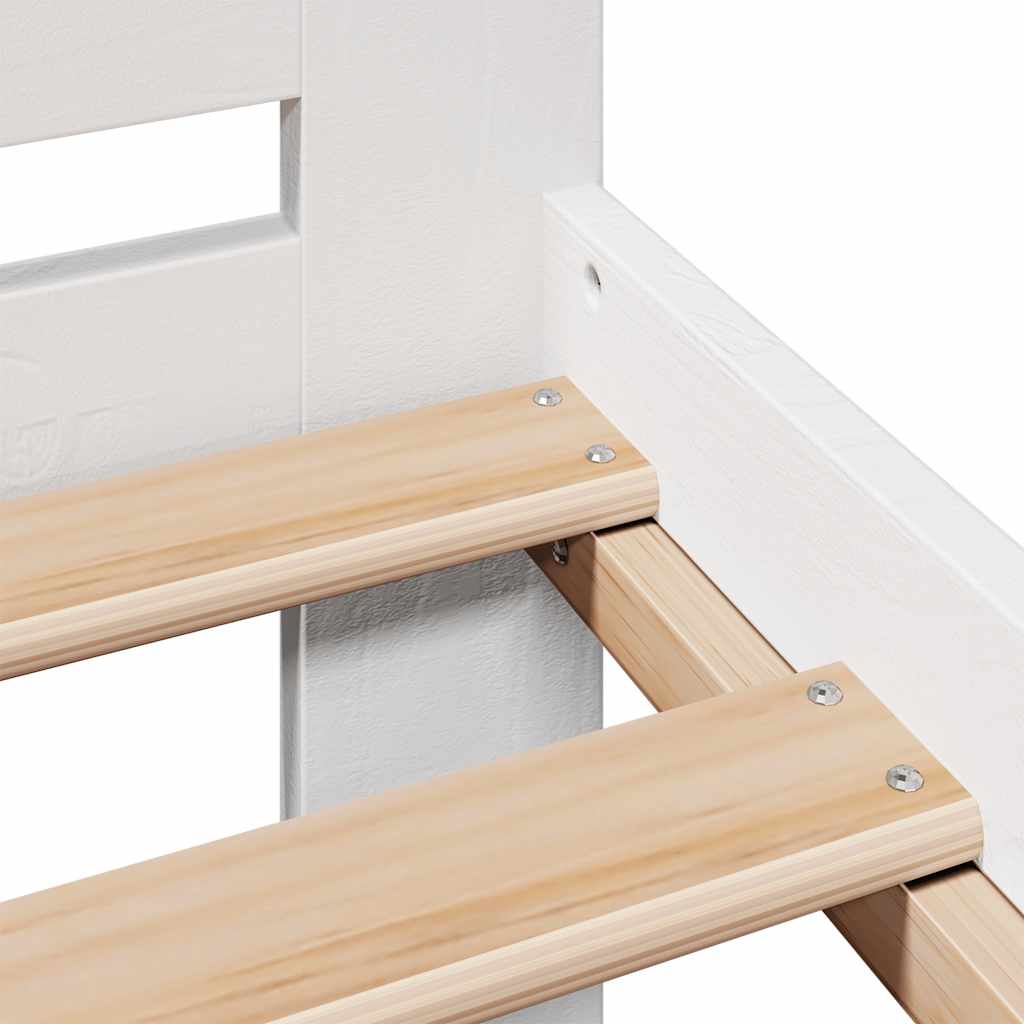 Bed Frame | White | Solid pinewood | Double | Bed Frame | Rectangular
