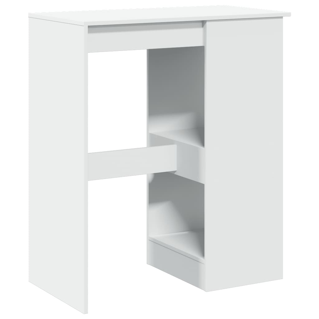 vidaXL Bar Table with Racks White 90x47.5x103.5 cm Engineered Wood