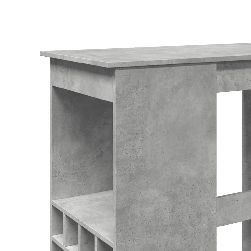 vidaXL Bar Table with Racks Concrete Grey 90x47.5x103.5 cm Engineered Wood