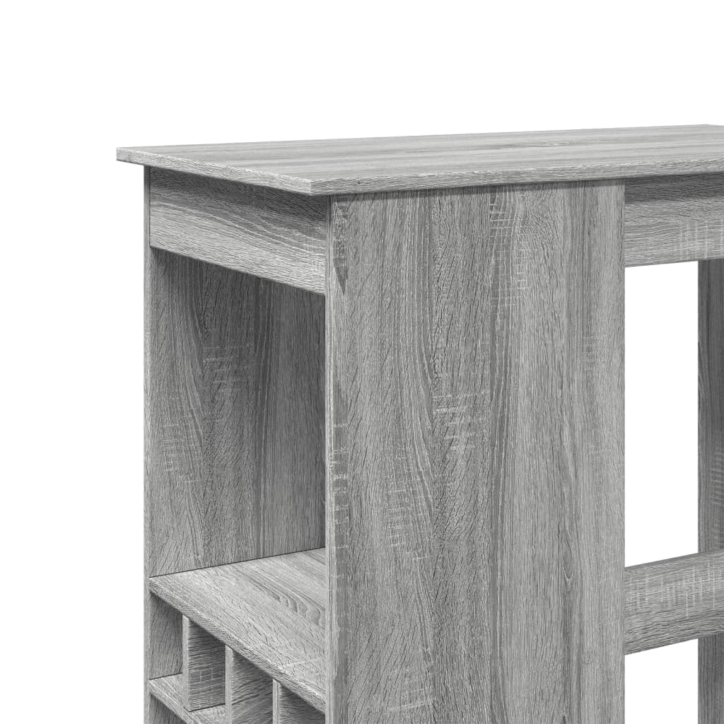 vidaXL Bar Table with Racks Grey Sonoma 90x47.5x103.5 cm Engineered Wood