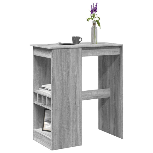 vidaXL Bar Table with Racks Grey Sonoma 90x47.5x103.5 cm Engineered Wood