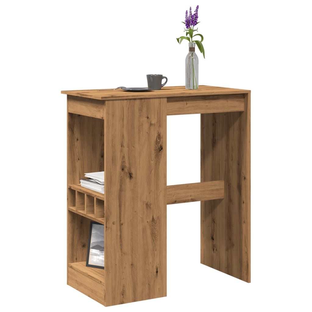 vidaXL Bar Table with Racks Artisan Oak 90x47.5x103.5 cm Engineered Wood