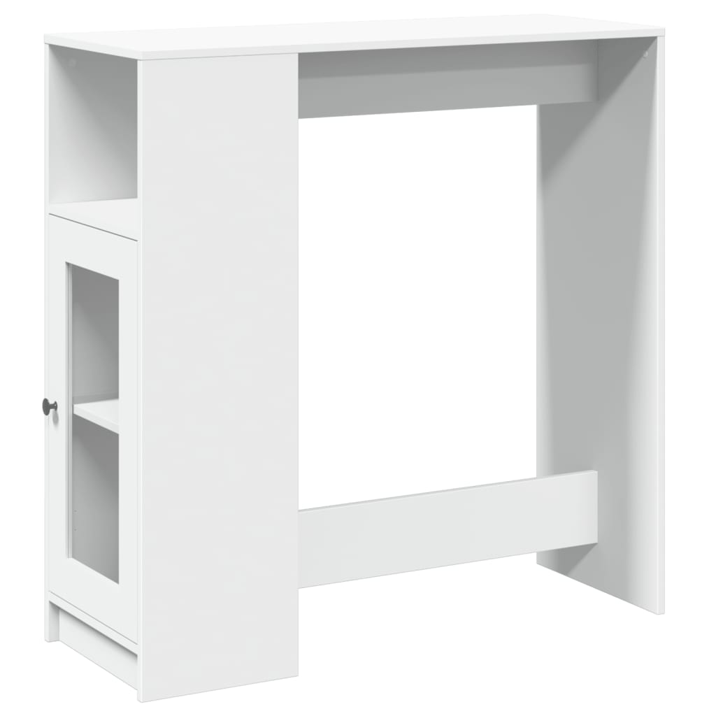 vidaXL Bar Table with Racks White 101x40x103.5 cm Engineered Wood