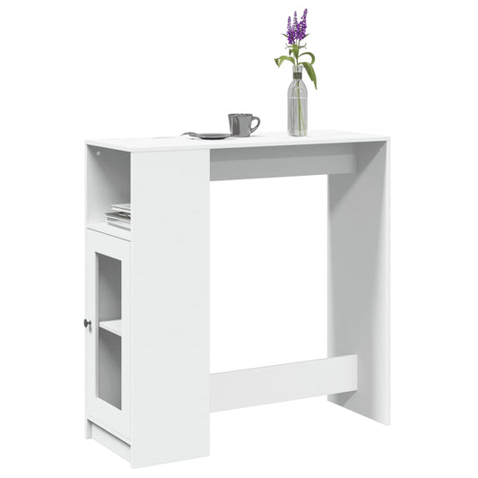 vidaXL Bar Table with Racks White 101x40x103.5 cm Engineered Wood