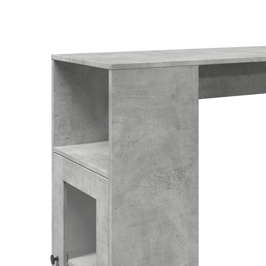 vidaXL Bar Table with Racks Concrete Grey 101x40x103.5 cm Engineered Wood