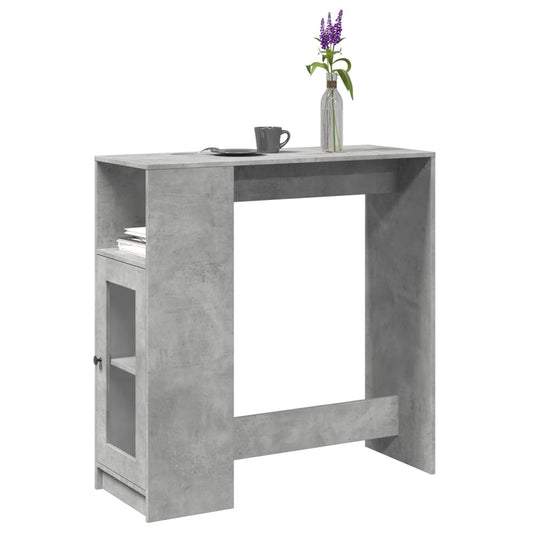 vidaXL Bar Table with Racks Concrete Grey 101x40x103.5 cm Engineered Wood