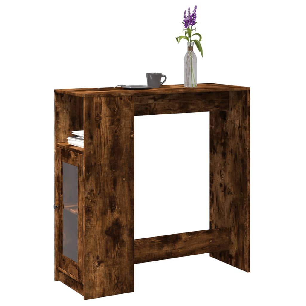 vidaXL Bar Table with Racks Smoked Oak 101x40x103.5 cm Engineered Wood