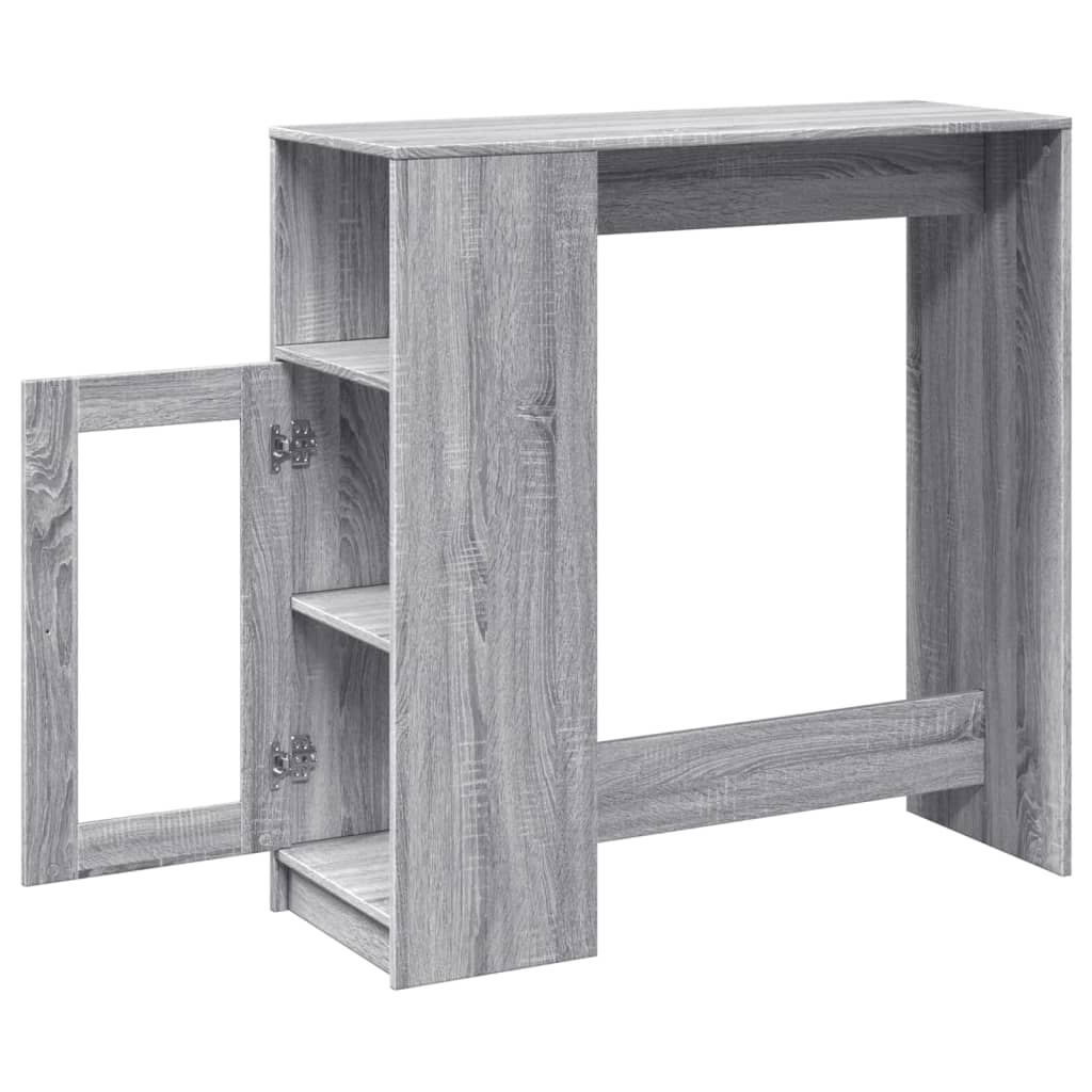 vidaXL Bar Table with Racks Grey Sonoma 101x40x103.5 cm Engineered Wood