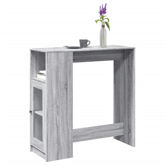 vidaXL Bar Table with Racks Grey Sonoma 101x40x103.5 cm Engineered Wood