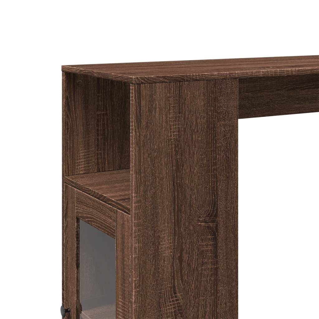 vidaXL Bar Table with Racks Brown Oak 101x40x103.5 cm Engineered Wood