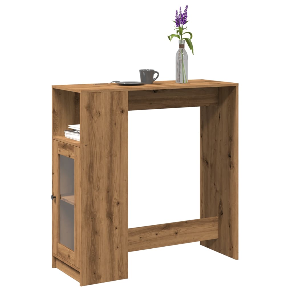 vidaXL Bar Table with Racks Artisan Oak 101x40x103.5 cm Engineered Wood