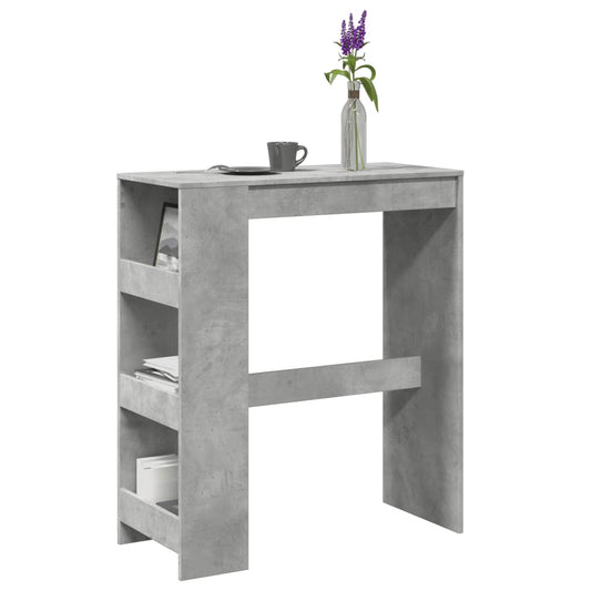 vidaXL Bar Table with Racks Concrete Grey 90x40x103.5 cm Engineered Wood