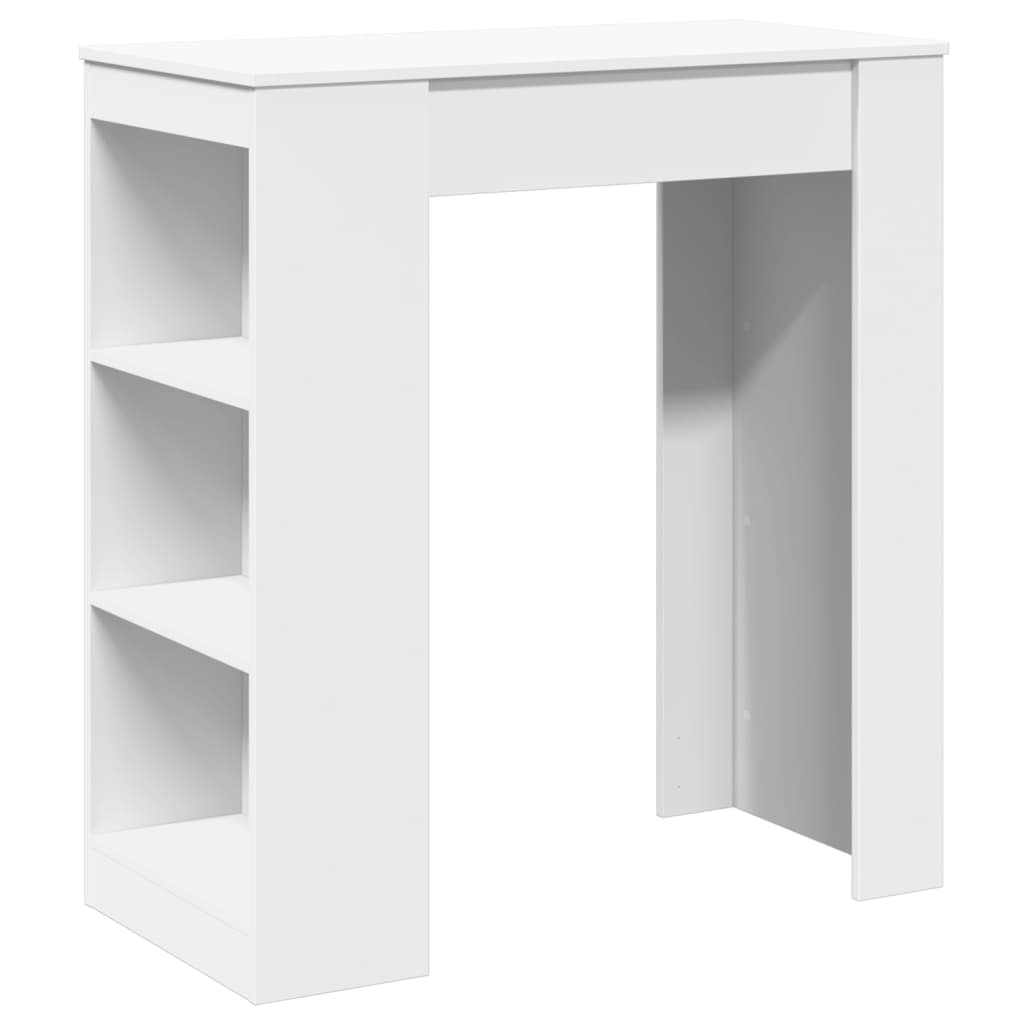 vidaXL Bar Table with Racks White 95x47x103.5 cm Engineered Wood