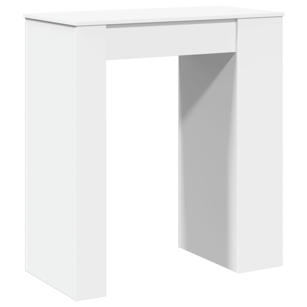 vidaXL Bar Table with Racks White 95x47x103.5 cm Engineered Wood