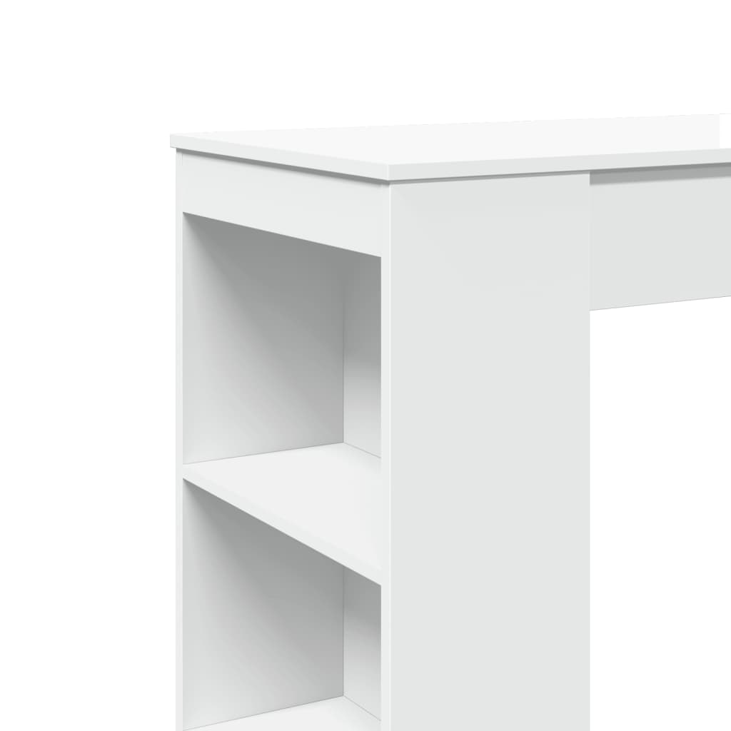 vidaXL Bar Table with Racks White 95x47x103.5 cm Engineered Wood