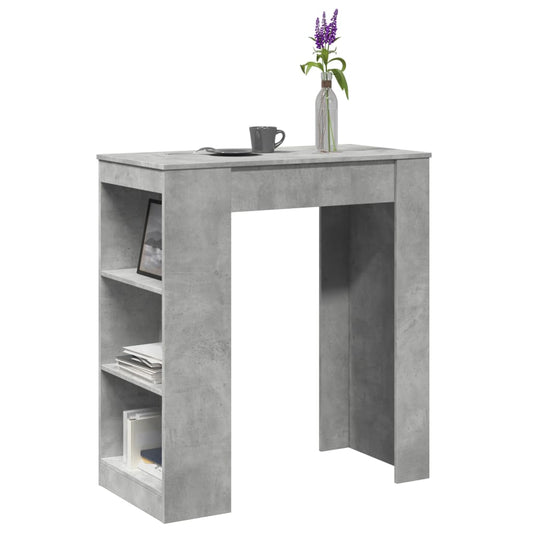 vidaXL Bar Table with Racks Concrete Grey 95x47x103.5 cm Engineered Wood