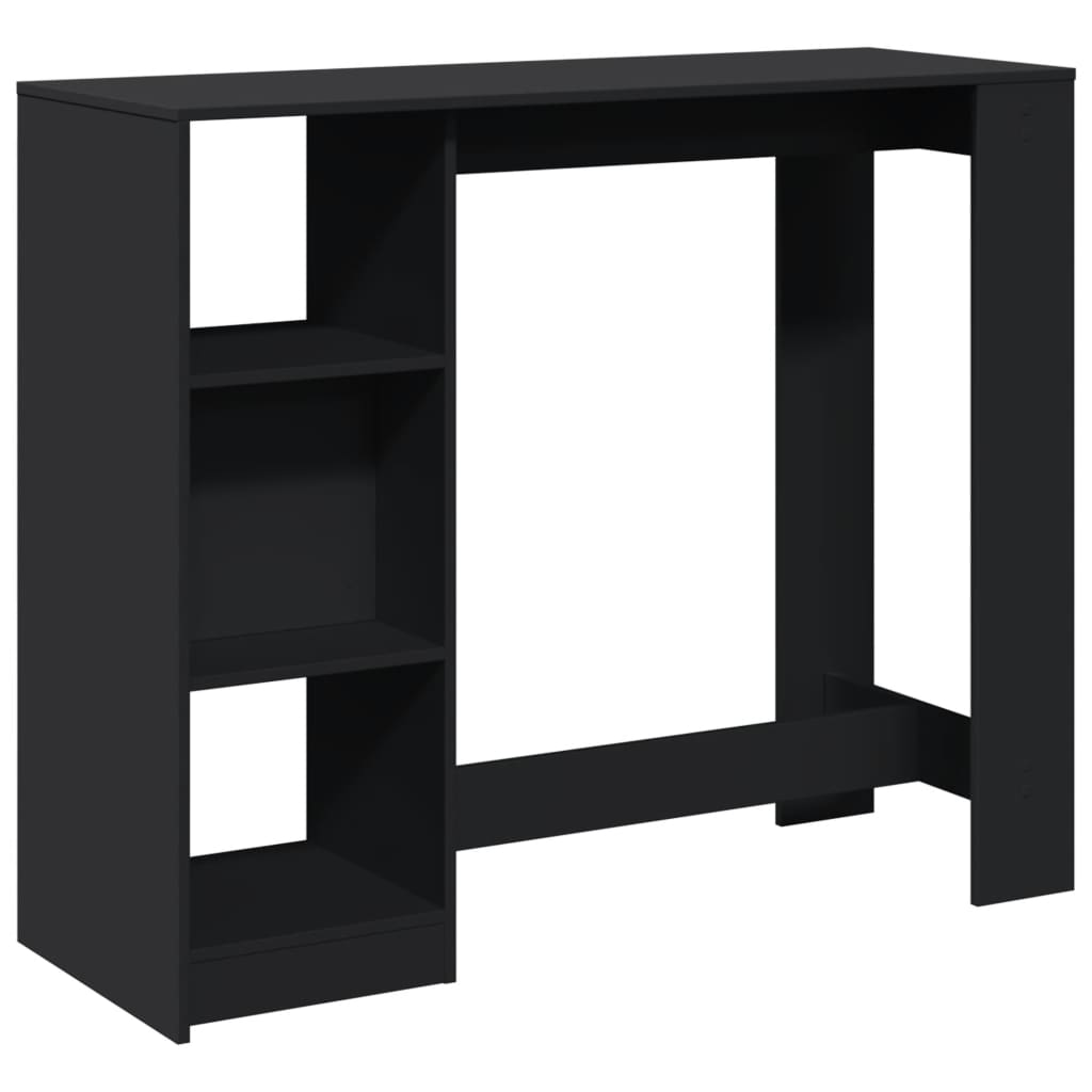 vidaXL Bar Table with Shelf Black 124x46x103.5 cm Engineered Wood